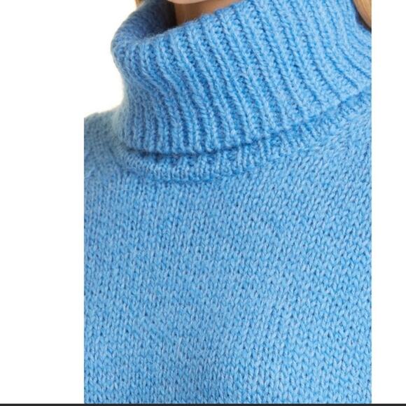 Samsoe Samsoe Molli Wool & Alpaca Blend Turtleneck Sweater in Lichen Blue NWOT - Picture 4 of 13